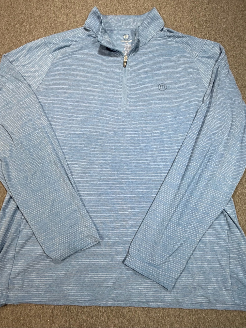 Travis Mathew Men's Light Blue Heathered Quarter-Zip Pullover XXL